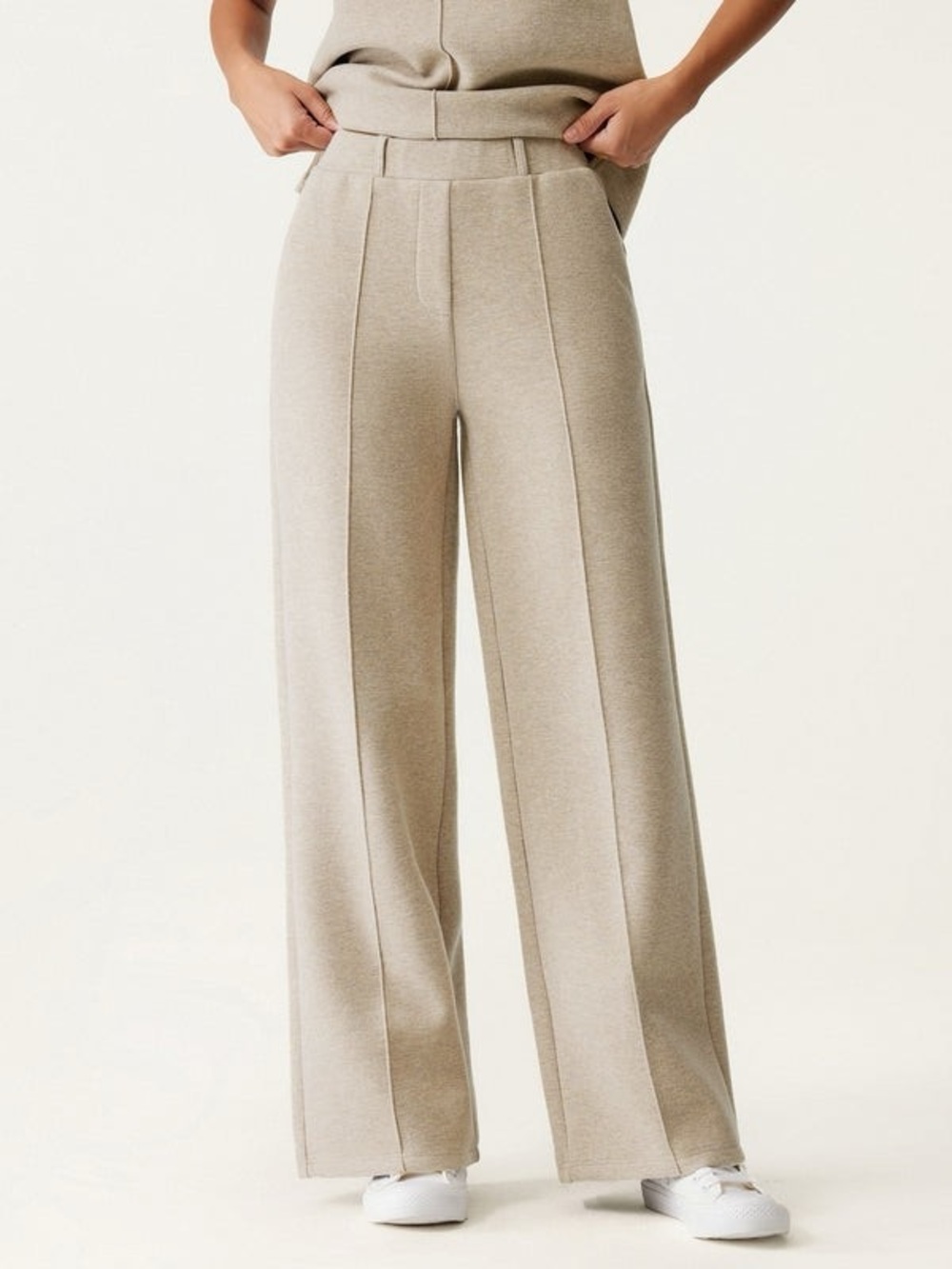 OGL Fuzzluxe Heather Tan Wide Leg Pull On Lounge Pants Size Medium